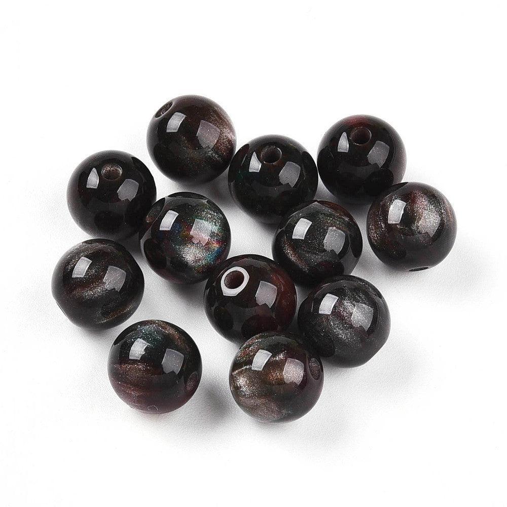 Resin Kralen Rond Multichrome 8mm - per 14 stuks-Kralen-Kraaltjes van Renate