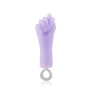 Resin 'Mano Fico' hanger Hand 21x7mm- Zilver/Lilac-bedels-Kraaltjes van Renate