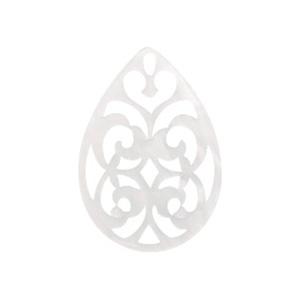 Resin barok hanger druppel Bright white 38x27mm-Kraaltjes van Renate