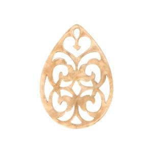 Resin barok hanger druppel Semolina beige 38x27mm-Kraaltjes van Renate