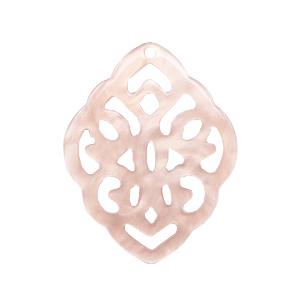 Resin barok ruit hanger druppel Delicacy rose 42x30mm-Kraaltjes van Renate