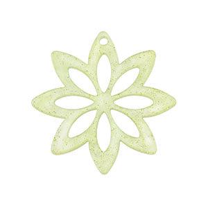 Resin bloem green/glitter 30mm-bedels-Kraaltjes van Renate