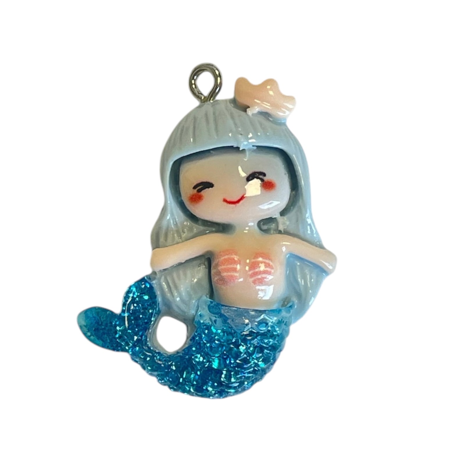 Resin hanger Blue mermaid - 34x20mm-bedels-Kraaltjes van Renate