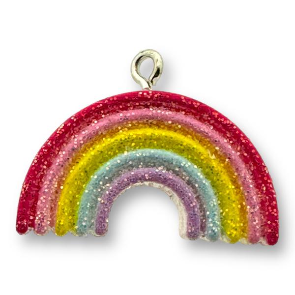 Resin hanger Glitter Rainbow- 20x27mm-bedels-Kraaltjes van Renate