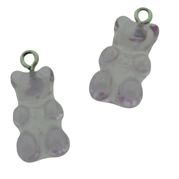 Resin hanger Gummy bear lichtpaars 21x11mm - 2 stuks-Kralen-Kraaltjes van Renate
