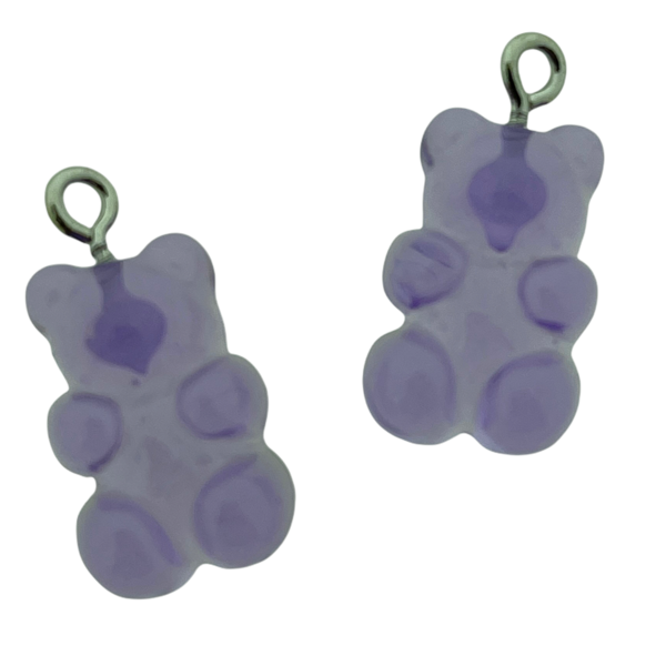 Resin hanger Gummy bear paars 21x11mm - 2 stuks-Kralen-Kraaltjes van Renate