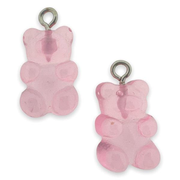 Resin hanger Gummy bear roze 21x11mm - 2 stuks-Kralen-Kraaltjes van Renate