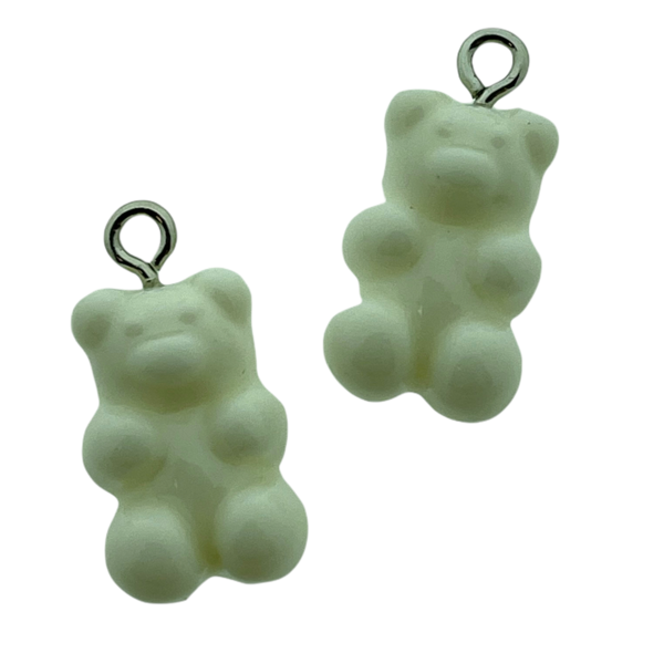 Resin hanger Gummy bear wit 21x11mm - 2 stuks-Kralen-Kraaltjes van Renate