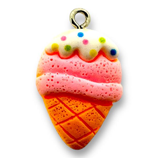 Resin hanger Ice cream - 26x15mm-bedels-Kraaltjes van Renate