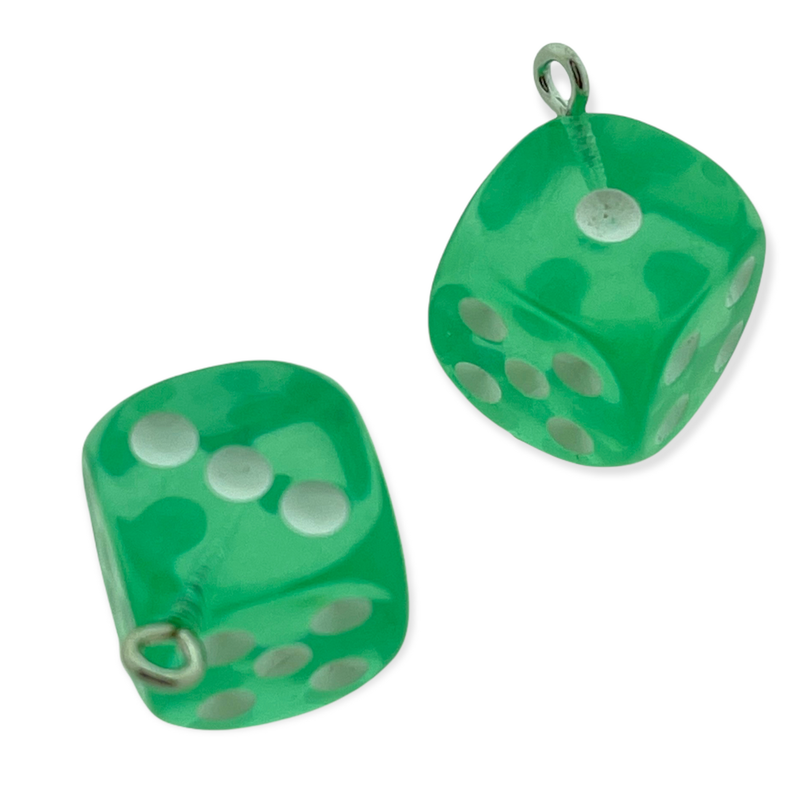 Resin hanger Lucky Dice Soft groen 23x19mm-bedels-Kraaltjes van Renate