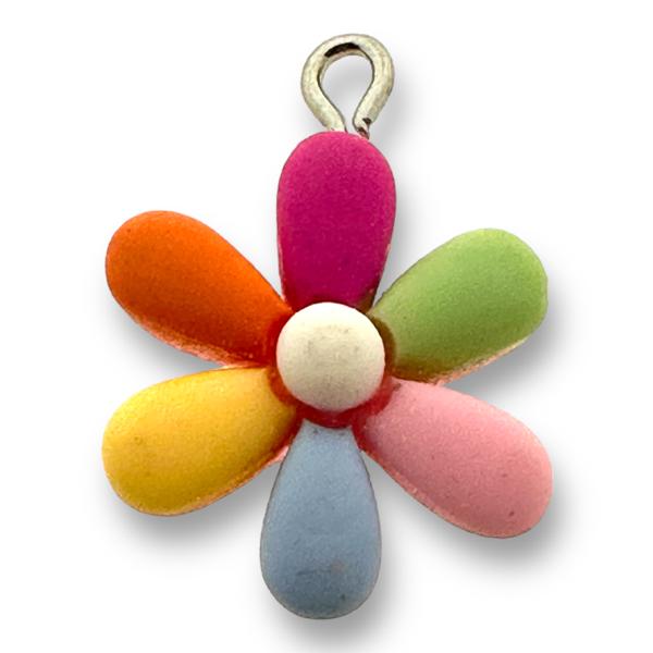 Resin hanger Multicolor Flower- 28x19mm-bedels-Kraaltjes van Renate