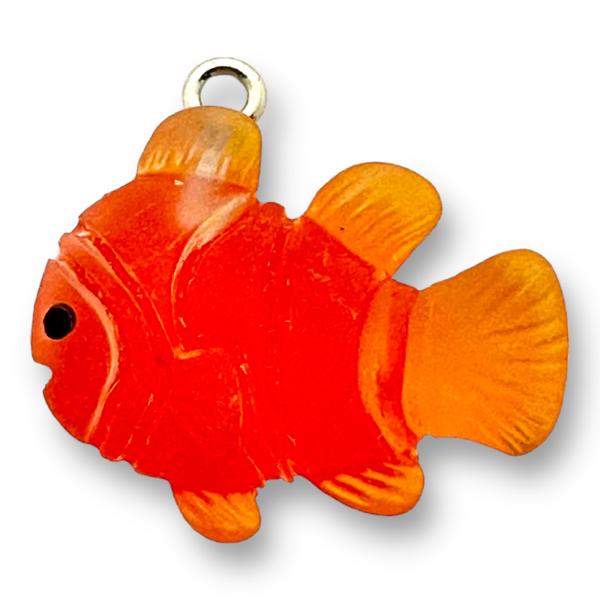 Resin hanger Orange Fish - 24x26mm-bedels-Kraaltjes van Renate
