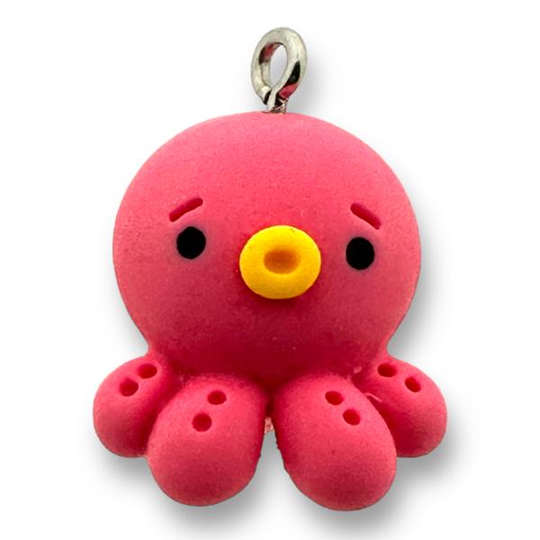 Resin hanger Pink octopus- 26x19mm-bedels-Kraaltjes van Renate