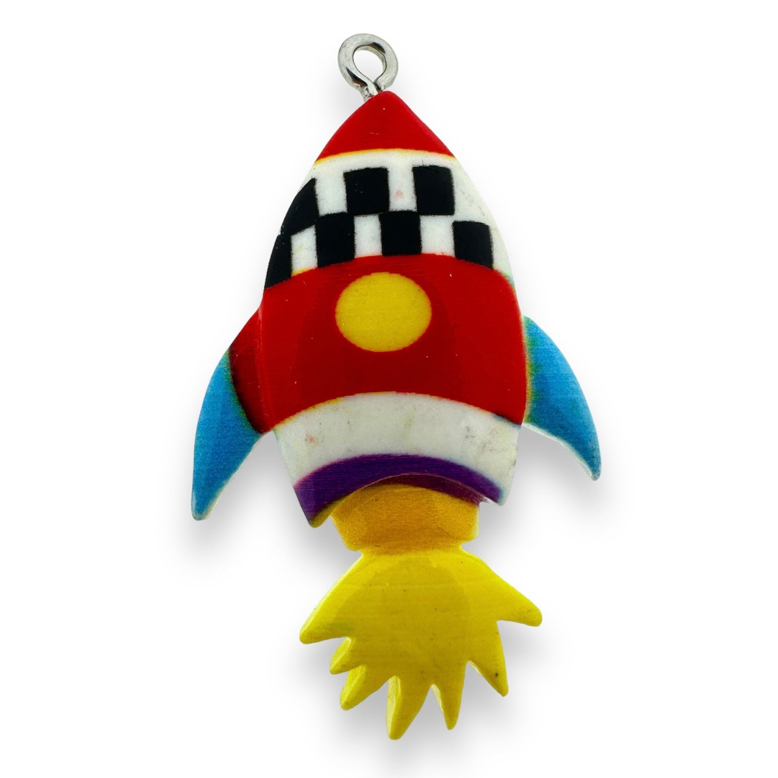 Resin hanger Raket multicolor 42x23mm - per stuk-bedels-Kraaltjes van Renate