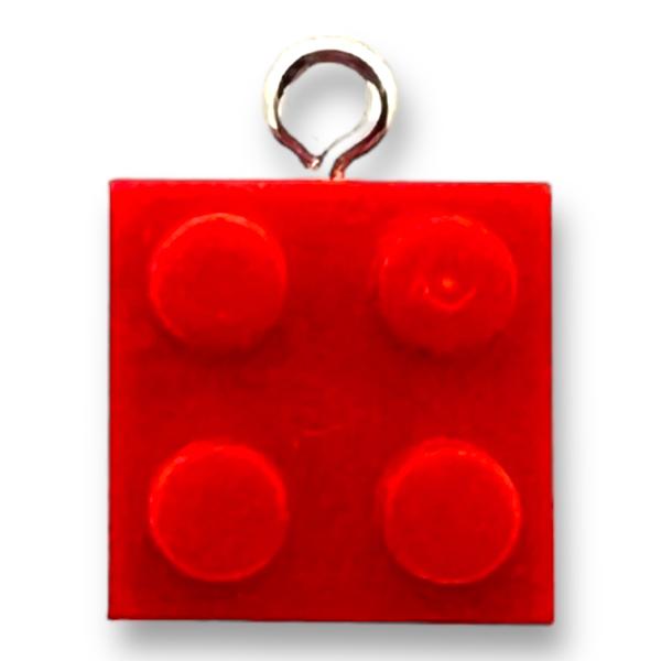 Resin hanger Red Toy Brick - 21x15mm-bedels-Kraaltjes van Renate