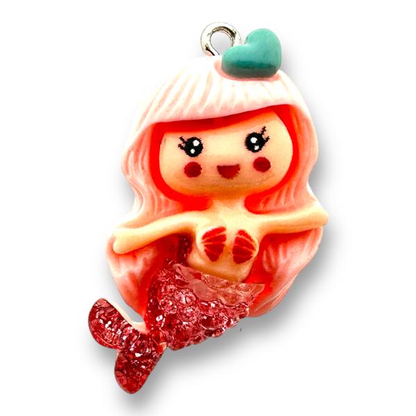 Resin hanger Rose mermaid - 34x18mm-bedels-Kraaltjes van Renate