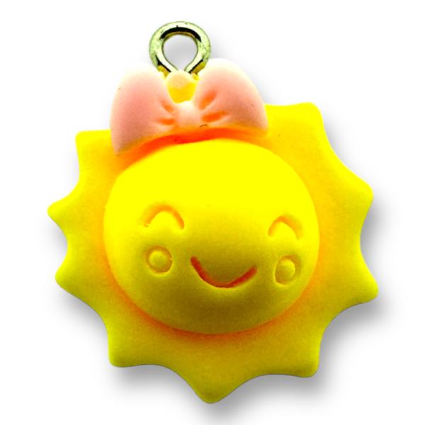 Resin hanger Smiling sun - 25x21mm-bedels-Kraaltjes van Renate