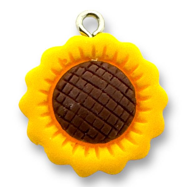Resin hanger Sunflower - 24x19mm-bedels-Kraaltjes van Renate
