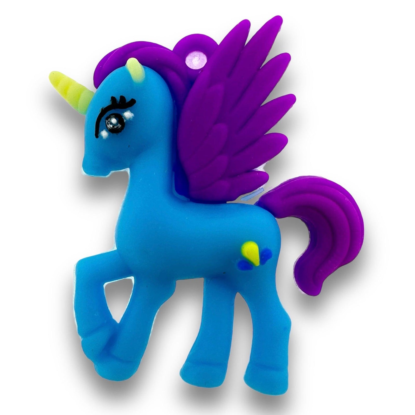 Resin hanger Unicorn deep sky blue 45x40mm - per stuk-bedels-Kraaltjes van Renate