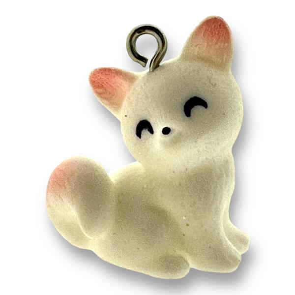 Resin hanger White fox- 24mm-bedels-Kraaltjes van Renate