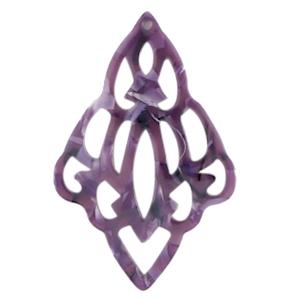 Resin hanger barok diamant Purple 64x42mm-Kraaltjes van Renate