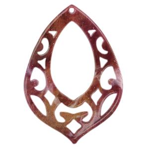 Resin hanger barok druppel Mixed red-pink 60x42mm-Kraaltjes van Renate
