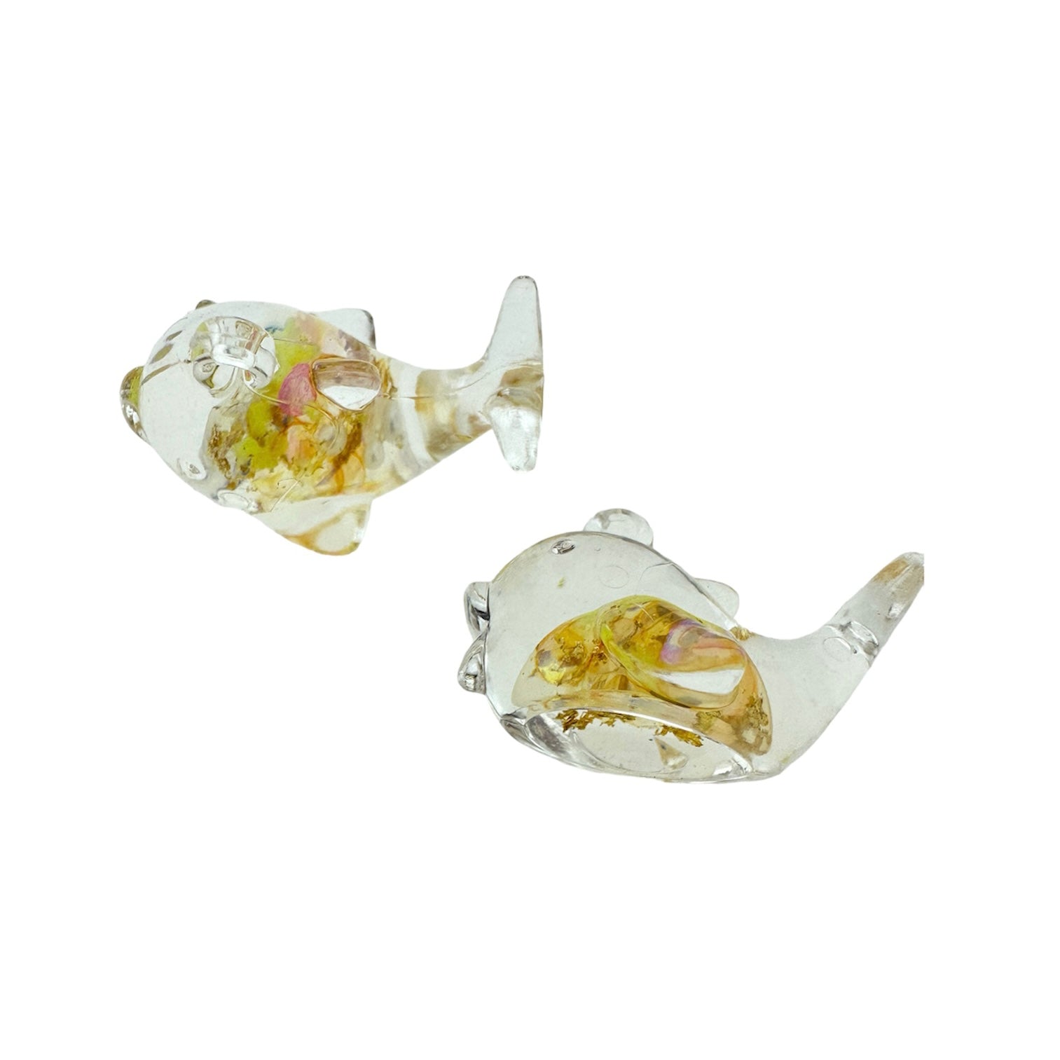 Resin hanger dolfijn geel/clear 19x28x17mm-Kralen-Kraaltjes van Renate