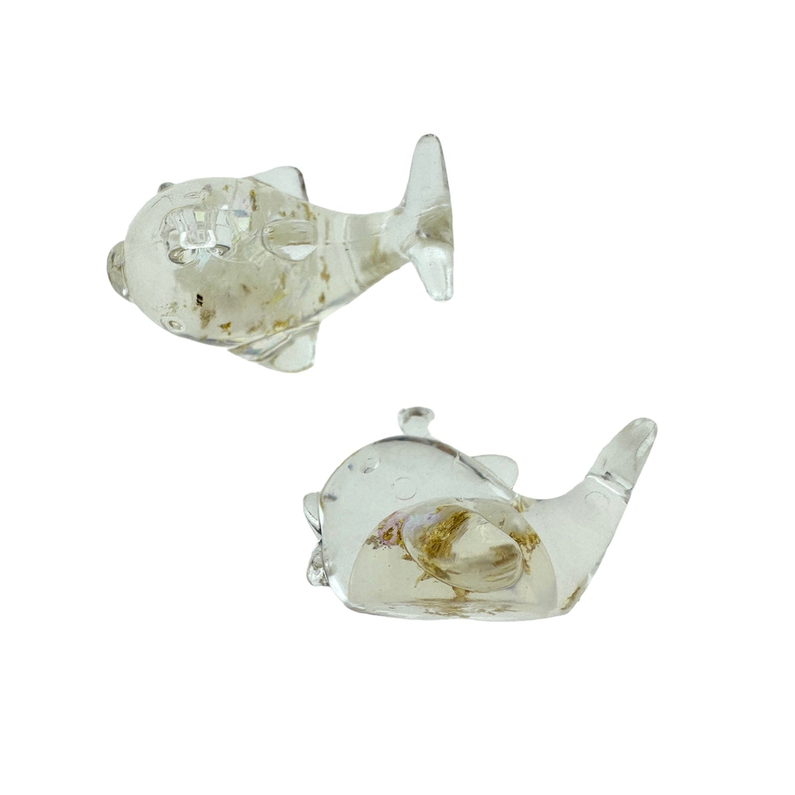 Resin hanger dolfijn goud/clear 19x28x17mm-Kralen-Kraaltjes van Renate