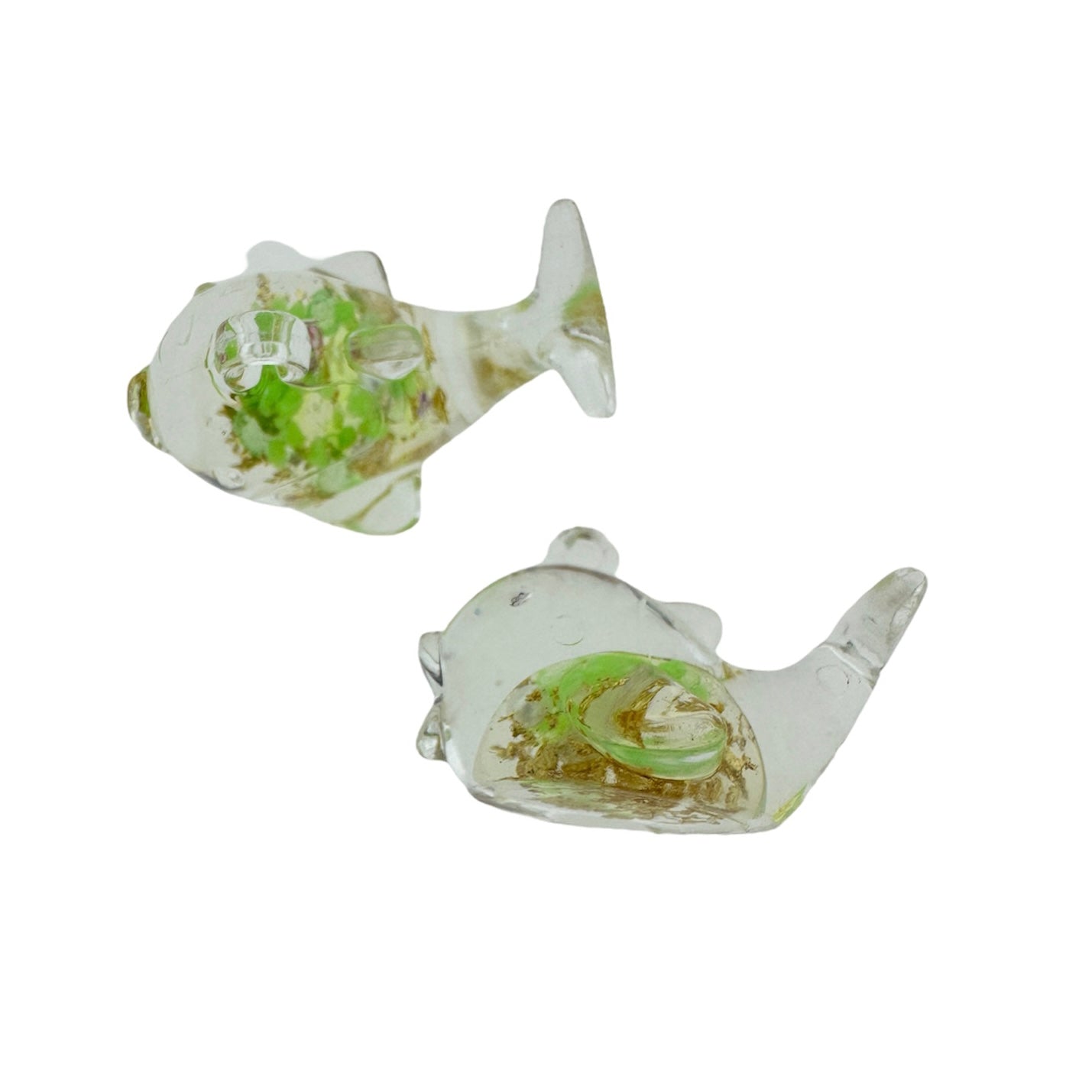 Resin hanger dolfijn groen/clear 19x28x17mm-Kralen-Kraaltjes van Renate