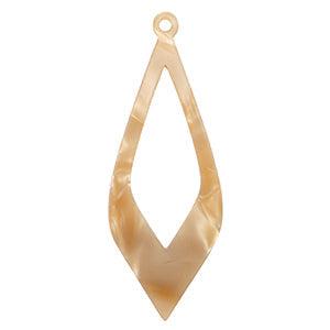 Resin hanger drop Resin hangers Sand brown 65x25mm - per stuk-bedels-Kraaltjes van Renate