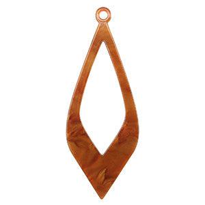 Resin hanger drop Topaz brown 65x25mm - per stuk-bedels-Kraaltjes van Renate