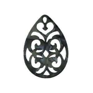 Resin hanger druppel Black 38x26mm-Kraaltjes van Renate