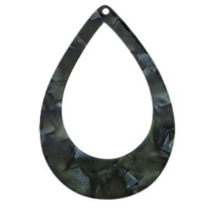 Resin hanger druppel Black 60x42mm-Kraaltjes van Renate