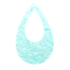 Resin hanger druppel Bleached aqua 57x36mm-Kraaltjes van Renate