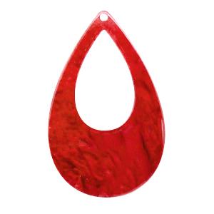 Resin hanger druppel Chilli red 57x36mm-Kraaltjes van Renate