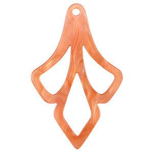 Resin hanger druppel Coral red 55x35mm - per stuk-bedels-Kraaltjes van Renate