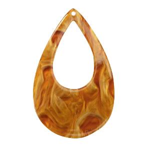 Resin hanger druppel Golden brown 57x36mm-Kraaltjes van Renate