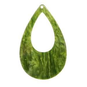 Resin hanger druppel Guacamole green 57x36mm-Kraaltjes van Renate
