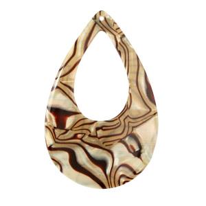 Resin hanger druppel Incense beige pearl 57x36mm-Kraaltjes van Renate