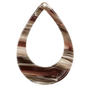 Resin hanger druppel Mixed brown 60x42mm-Kraaltjes van Renate