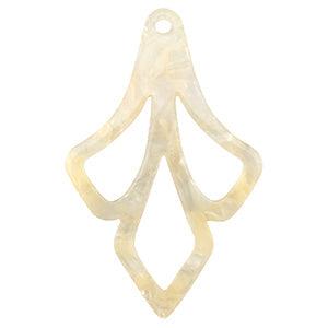 Resin hanger druppel Sand beige transparent 55x35mm - per stuk-bedels-Kraaltjes van Renate