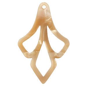 Resin hanger druppel Sand brown 55x35mm - per stuk-bedels-Kraaltjes van Renate