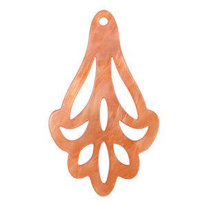 Resin hanger flower Coral red 55x33mm - per stuk-bedels-Kraaltjes van Renate
