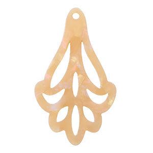 Resin hanger flower Peach blush opal 55x33mm - per stuk-bedels-Kraaltjes van Renate