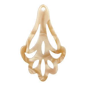 Resin hanger flower Sand brown 55x33mm - per stuk-bedels-Kraaltjes van Renate