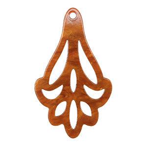 Resin hanger flower Topaz brown 55x33mm - per stuk-bedels-Kraaltjes van Renate