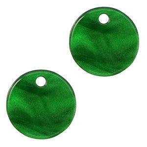 Resin hanger glitter Emerald green 12mm-bedels-Kraaltjes van Renate