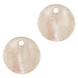 Resin hanger glitter Hortensia pink 12mm-bedels-Kraaltjes van Renate