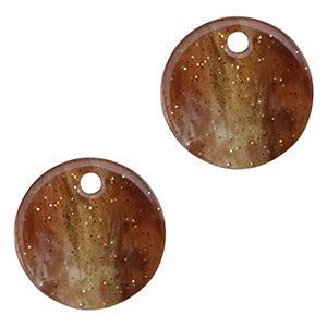 Resin hanger glitter Multicolor brown 12mm-bedels-Kraaltjes van Renate