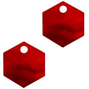 Resin hanger hexagon Cherry red 14x12mm-Kraaltjes van Renate